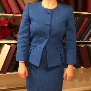 Tahari Blue Skirt & Jacket Suit